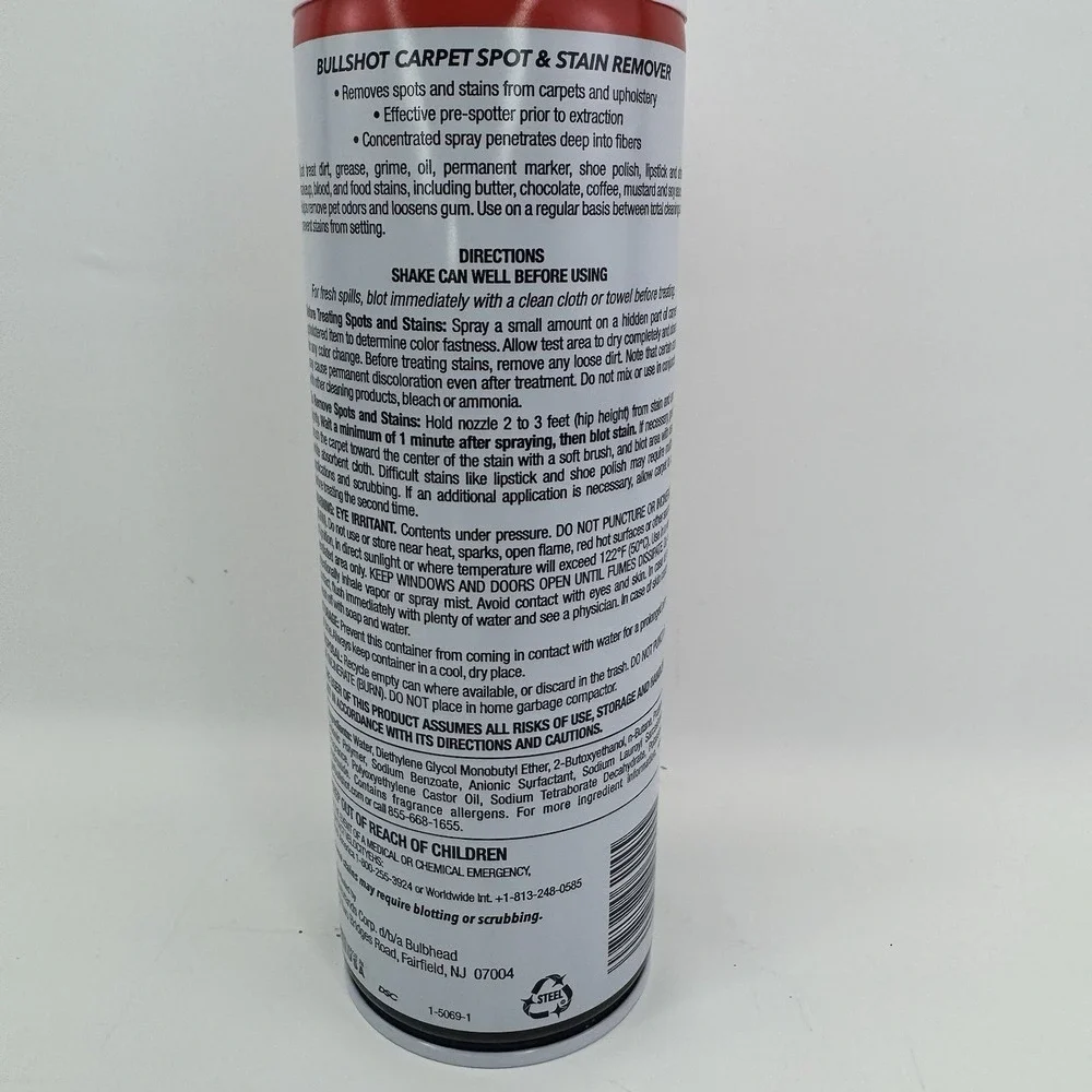 Horsepower Bull Shot Carpet Stain Remover 18oz Spray Pet Odor Cleaner Spot Sta